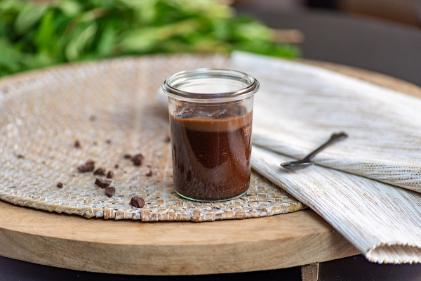 Mi-cuit au chocolat – bocal BOCO servi en room service au Londres, Saumur