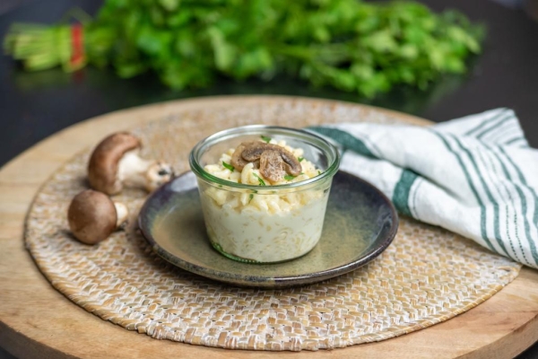 Bocal aux champignons – bocal BOCO servi en room service au Londres, Saumur